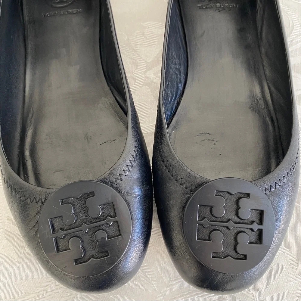 Tory Burch black leather Claire Ballet Flat